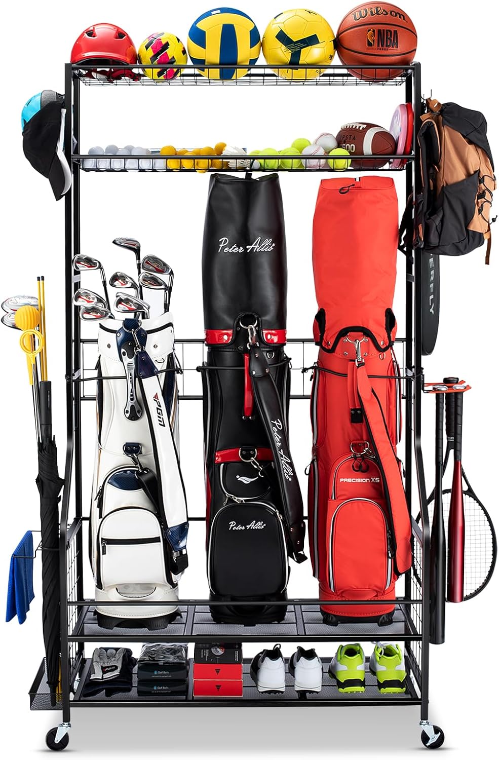 Golf Equipment Garage Organizer - Golf Çantası Saklama Düzenleyici Rafı Ağır