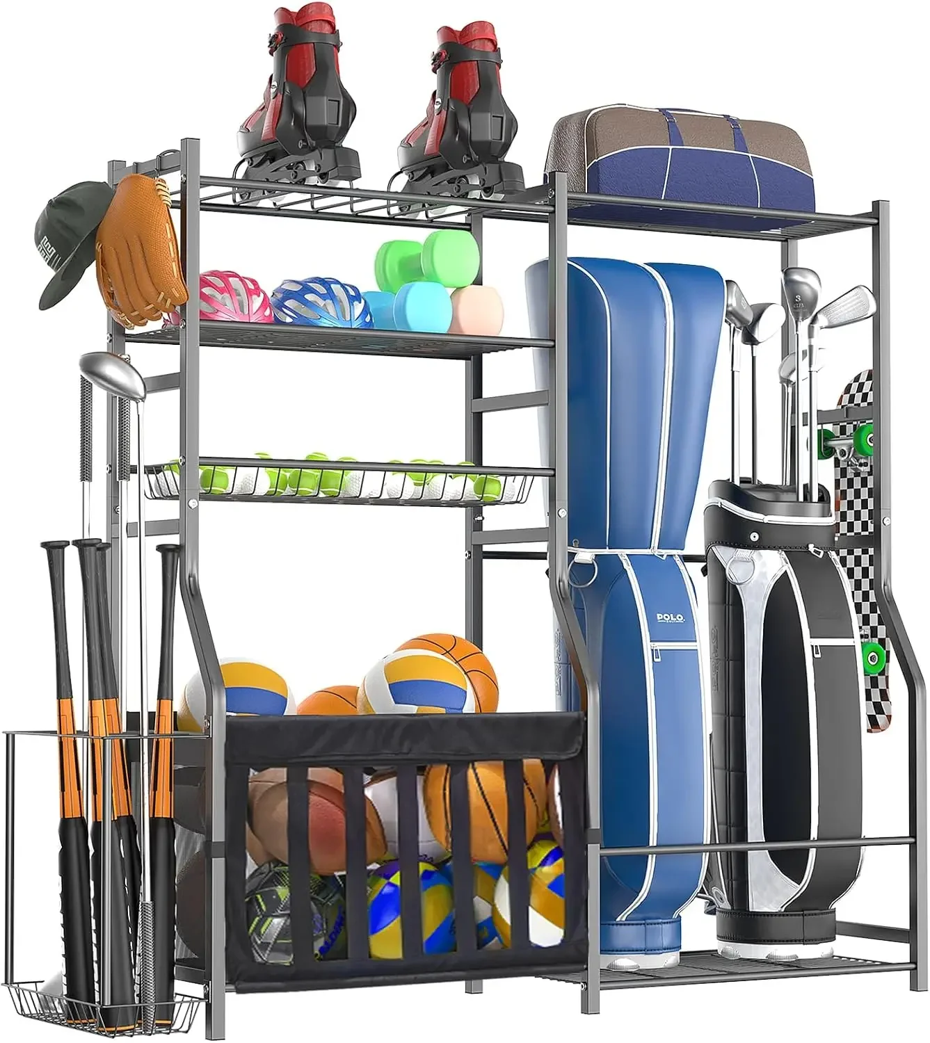 Golf Equipment Garage Organizer - Ağır Hizmet Tipi Garaj Spor Ekipmanı
