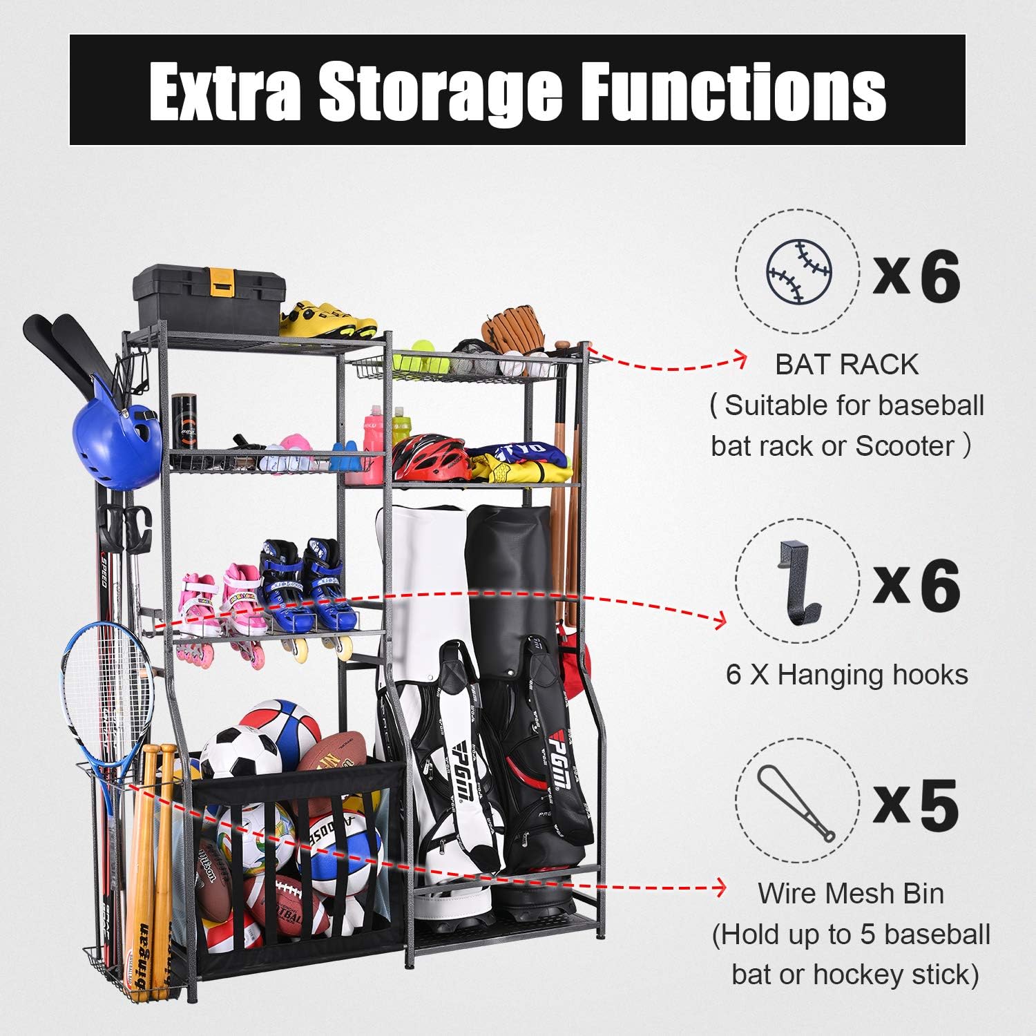 Garaj Spor Ekipmanları Saklama - Golf Equipment Garage Organizer incelemesi ve fiyatı